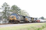 CSX 110 leads 2 other YN2 CW44AC's on train M653-23